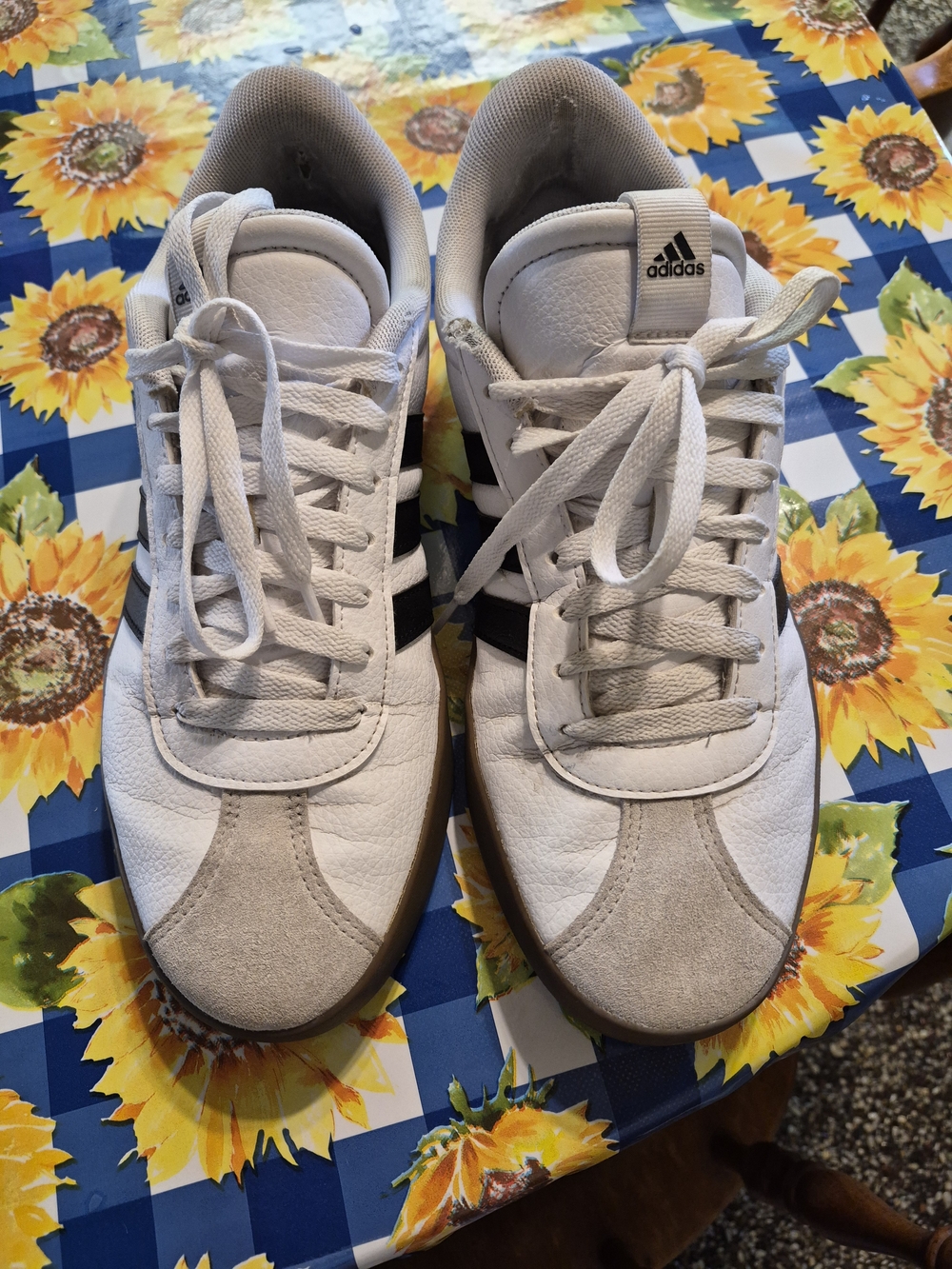 Adidas White & Black Classic Leather Sneakers